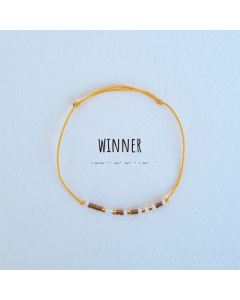 Bratara,cod Morse, cu mesajul Winner, Handmade