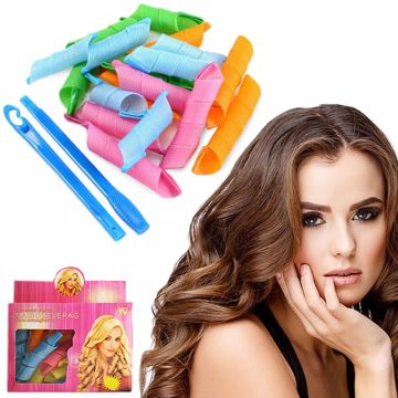 Bigudiuri Spiralate Magic Leverag pentru Bucle Maxi – Set 18 bucati cu carlig aplicare