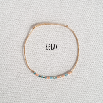 Bratara,cod Morse, cu mesajul Relax, Handmade