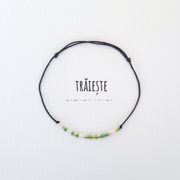 Bratara,cod Morse, cu mesajul Traieste, Handmade