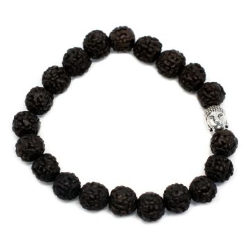 Bratara Rudraksha Buddha Mala, Negru