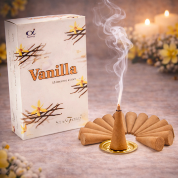 Conuri Parfumate Vanilie – Set 15 Conuri cu Suport