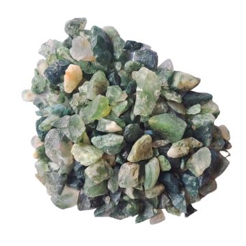 Cristale Brute de Agat de Muschi (Moss), 50 g, Marimi 0.5-1.5 cm