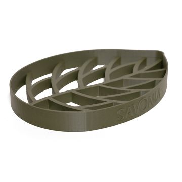 Sapuniera Savonia Realizata la Imprimanta 3D - Frunza Verde, 13 x 9 cm