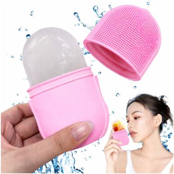 Ice Roller din Silicon pentru Masaj Facial – Reutilizabil, Culoare Roz