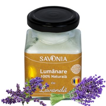 Lavanda - Lumanare 100% Naturala 200 g, Savonia