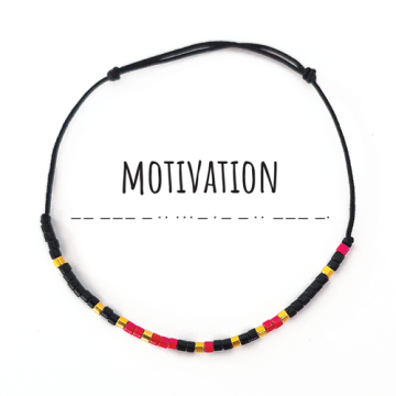 Bratara,cod Morse, cu mesajul Motivation, Handmade