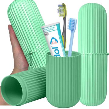 Organizator Calatorii pentru Periuta si Pasta de Dinti, culoare Verde, 19 x 5.5 cm