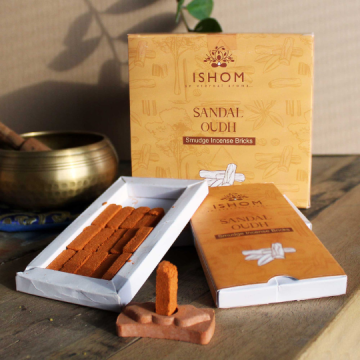 Pachet cu 15 Cărămizi Parfumate Naturale cu Suport - Lemn de Santal