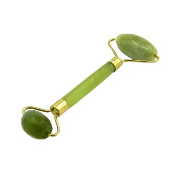 Rola dubla din Jad pentru masaj, 14 cm (neted)