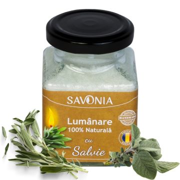 Salvie - Lumanare 100% Naturala 200 g, Savonia