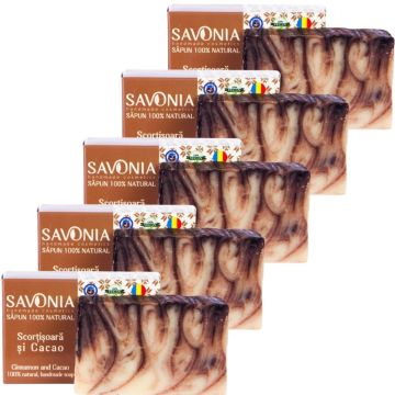 Set 5 buc - Sapun Natural Scortisoara si Cacao, Savonia