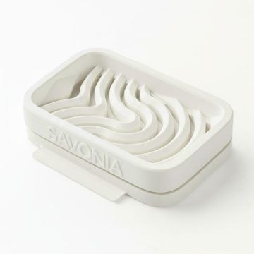Sapuniera Savonia Realizata la Imprimanta 3D - Valuri, Alb, 12.5 x 9 x 3 cm