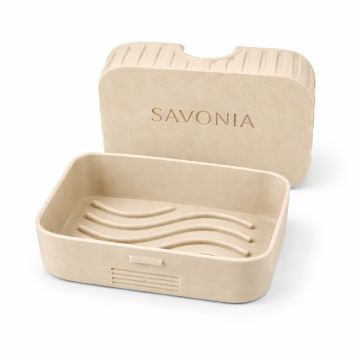 Sapuniera Savonia pentru Voiaj Realizata la Imprimanta 3D – Escapada, Bej Mat, 11.5 × 8 × 4 cm