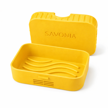 Sapuniera Savonia pentru Voiaj Realizata la Imprimanta 3D – Escapada, Galben Mat, 11.5 × 8 × 4 cm