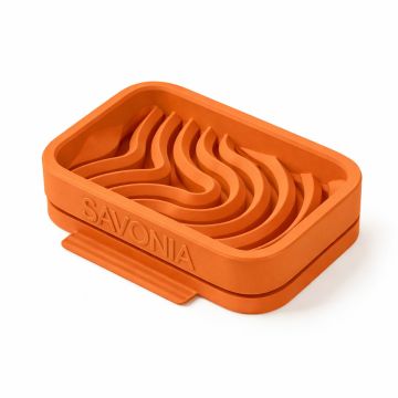 Sapuniera Savonia Realizata la Imprimanta 3D - Valuri, Portocaliu, 12.5 x 9 x 3 cm