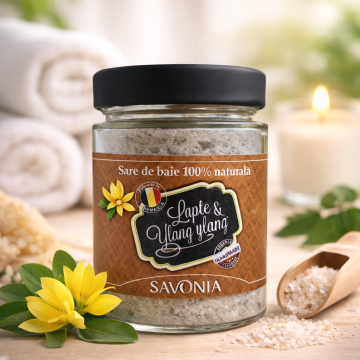 Sare de Baie Savonia cu Lapte si Ylang Ylang, 350 gr.