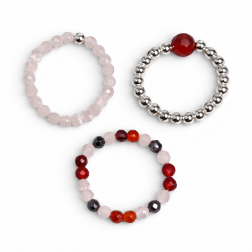 Set 3 Inele cu Pietre Semipretioase Spirit Nymph – Iubire si Flacara