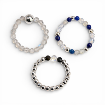 Set 3 Inele cu Pietre Semipretioase Spirit Nymph – Luminile Nordului