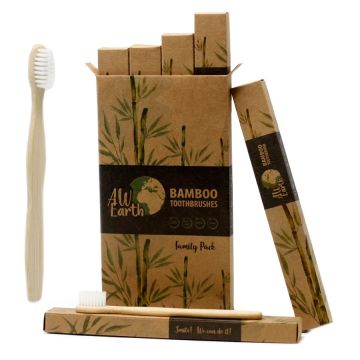 Set 4 Periute de Dinti din Bambus, Pachet Familie