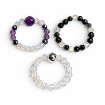 Set 3 Inele cu Pietre Semipretioase Spirit Nymph – Luna Plina