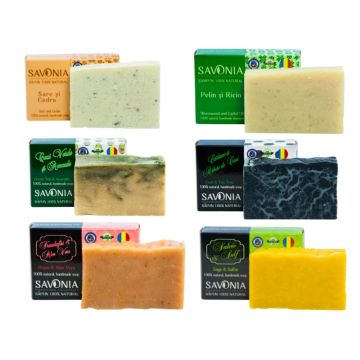 6 Sapunuri Naturale Cochete Savonia, 90 g