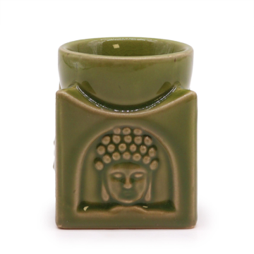 Suport Aromaterapie Lampa Patrata Buddha – Jad Deschis – Ceramica