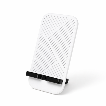 Suport de Telefon Savonia – Model Geometric, imprimat 3D, Alb, 15 × 8 × 7 cm