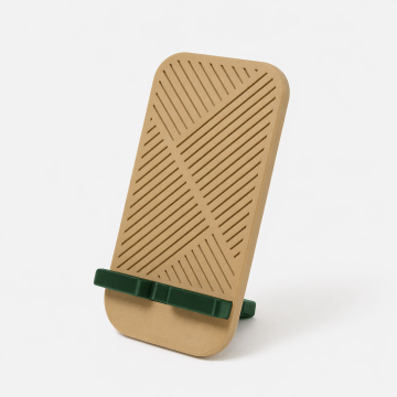 Suport de Telefon Savonia – Model Geometric, imprimat 3D, Bej, 15 × 8 × 7 cm