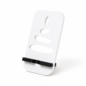 Suport de Telefon Savonia – Model Pietre Zen, imprimat 3D, Alb, 15 × 8 × 7 cm