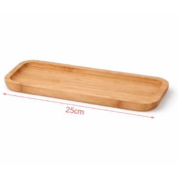 Tava dreptunghiulara din bambus natural, 25 x 9.5 cm