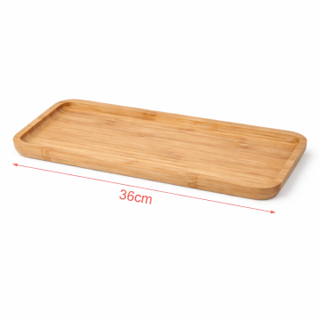 Tava dreptunghiulara din bambus natural, 36 x 15 cm