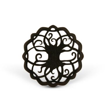 Amuleta din Lemn - The Tree of Life, Negru, Red Owl