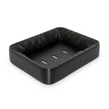 Săpunieră Savonia Realizată la Imprimanta 3D – Satina, Negru, 13 × 11 × 3 cm