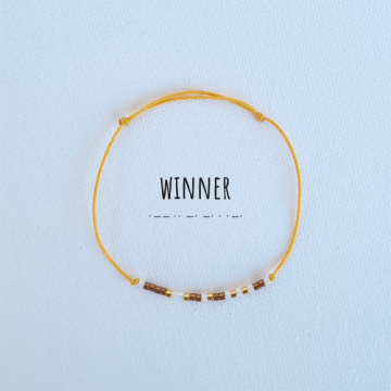 Bratara,cod Morse, cu mesajul Winner, Handmade